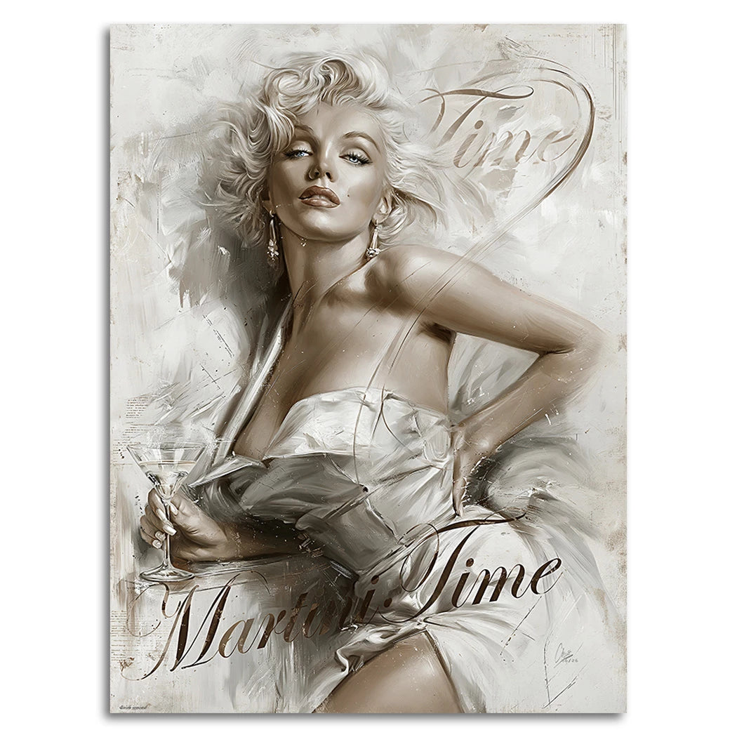 Marilyn Monroe Martini Time Alu Dibond Wandbild