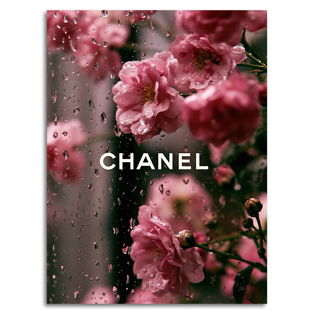 Chanel Blütenregen Alu Dibond Wandbild