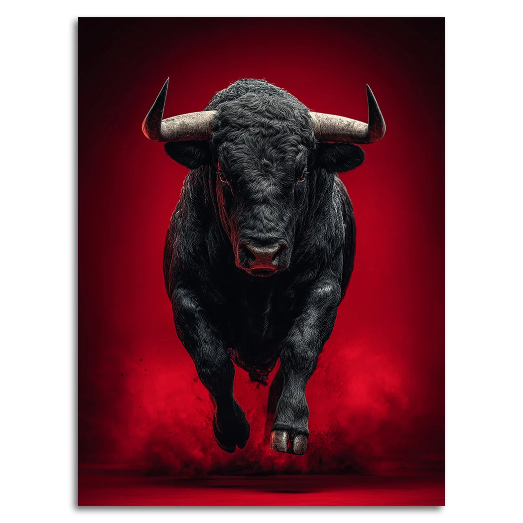 Schwarzer Stier Alu Dibond Wandbild