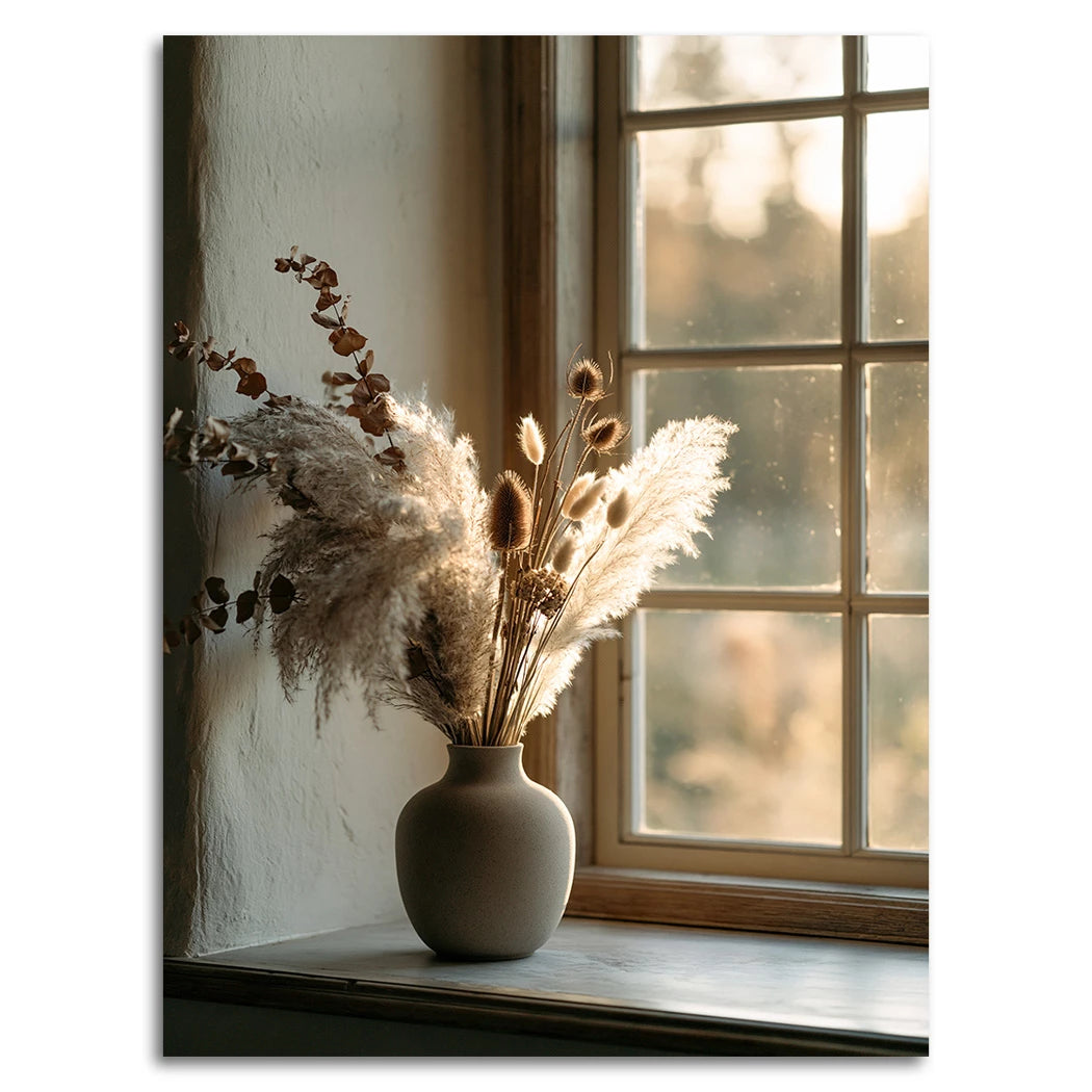 Pampas Fensterlicht Alu Dibond Wandbild