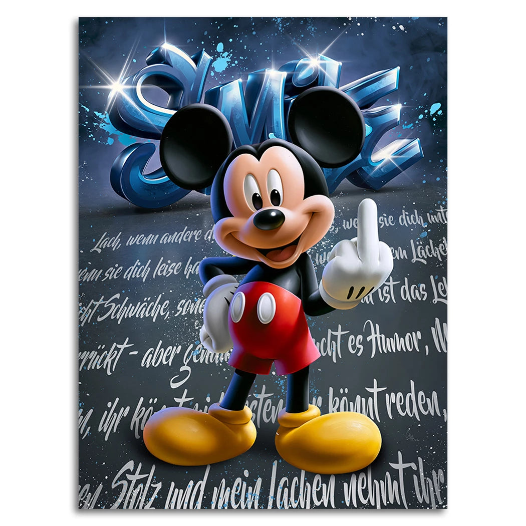 Micky Lacht Alu Dibond Wandbild
