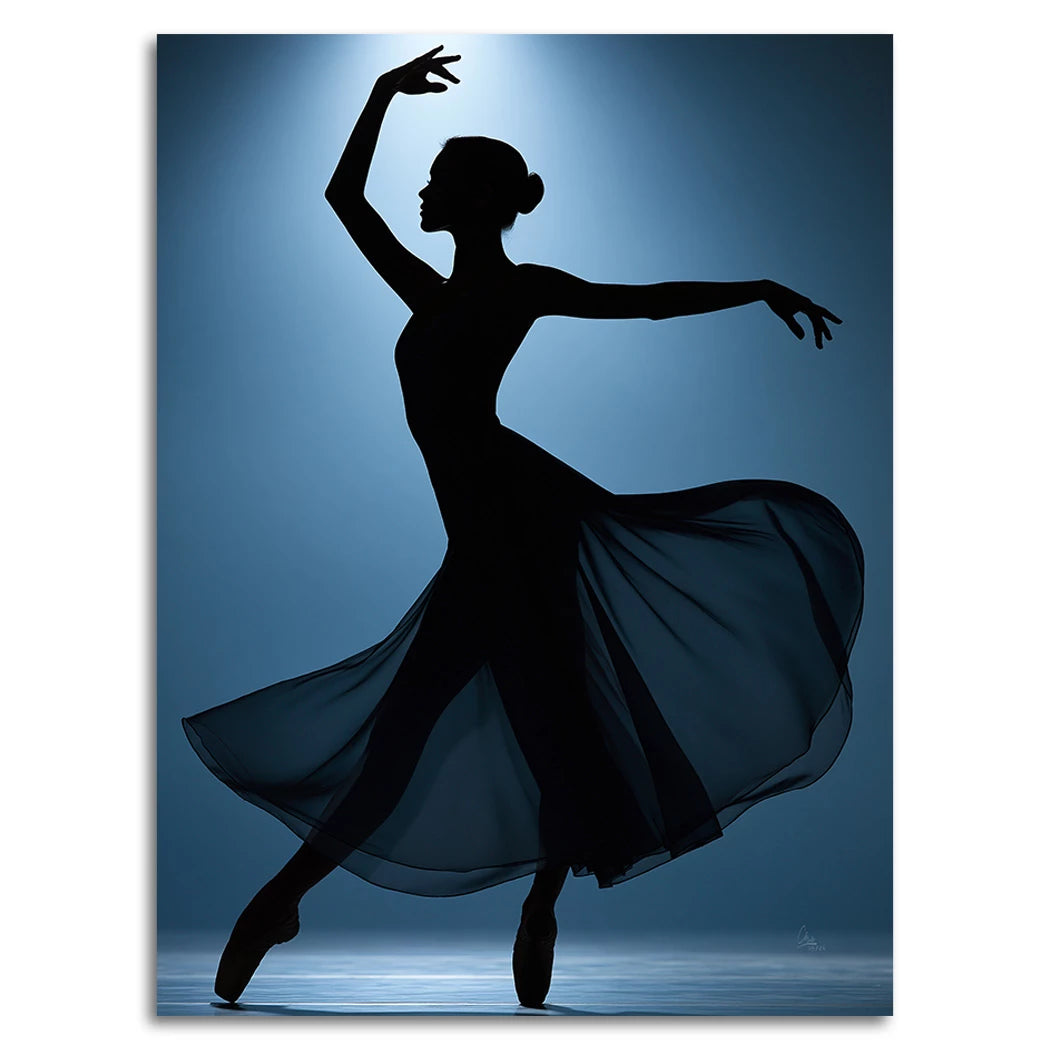Ballerina Lichttanz Alu Dibond Wandbild