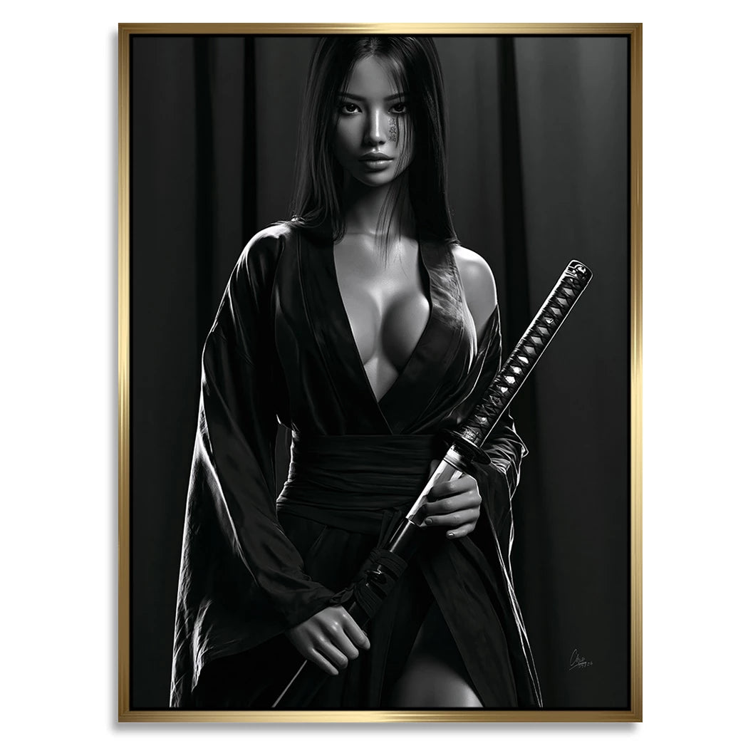 Samurai Lady Alu Dibond Wandbild