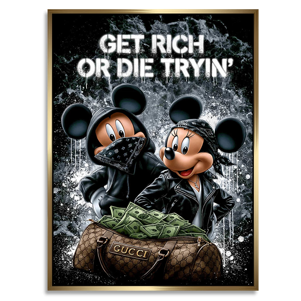 Micky Minnie Hustle Alu Dibond Wandbild