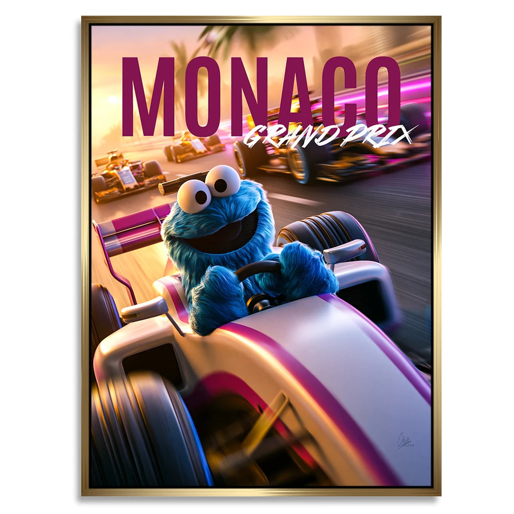 Krümelmonster Grand Prix Alu Dibond Wandbild