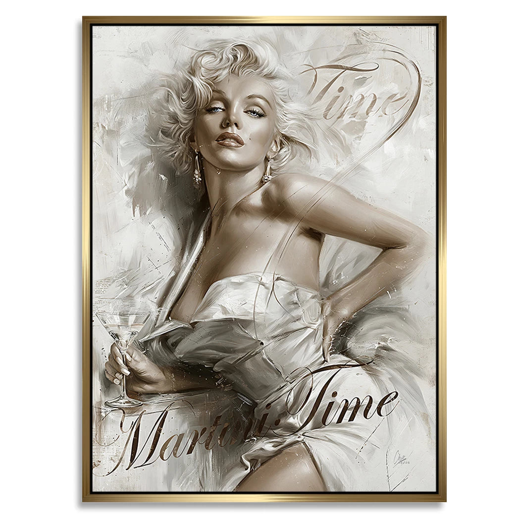 Marilyn Monroe Martini Time Alu Dibond Wandbild