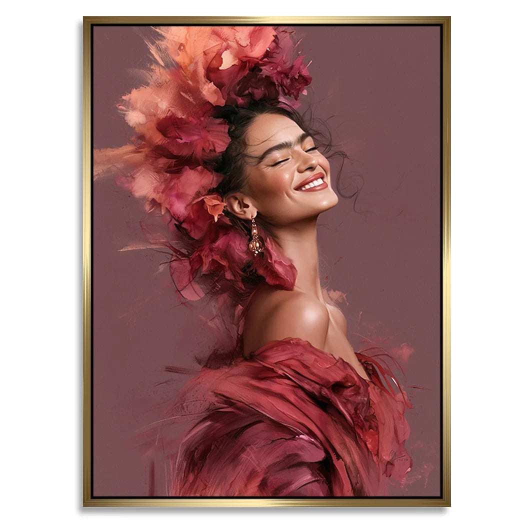 Frida Kahlo Rosenrausch Alu Dibond Wandbild