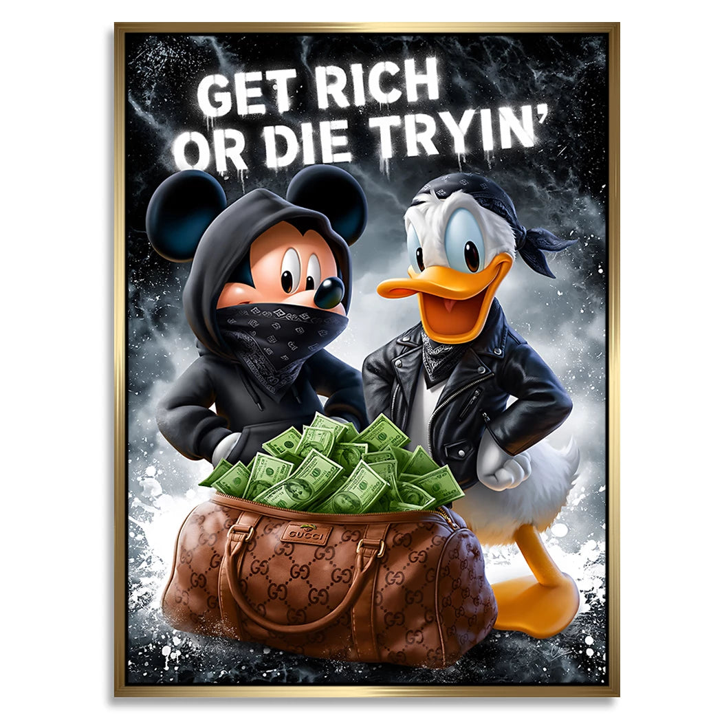 Micky Donald Gang Alu Dibond Wandbild