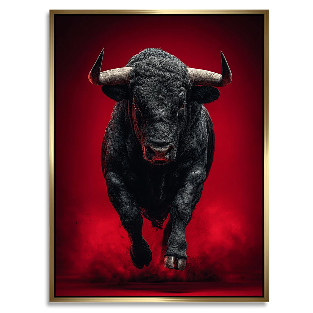 Schwarzer Stier Alu Dibond Wandbild
