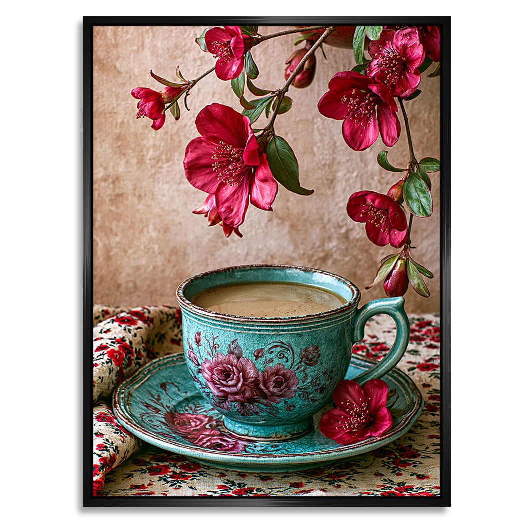 Blütenkaffee Harmonie Alu Dibond Wandbild