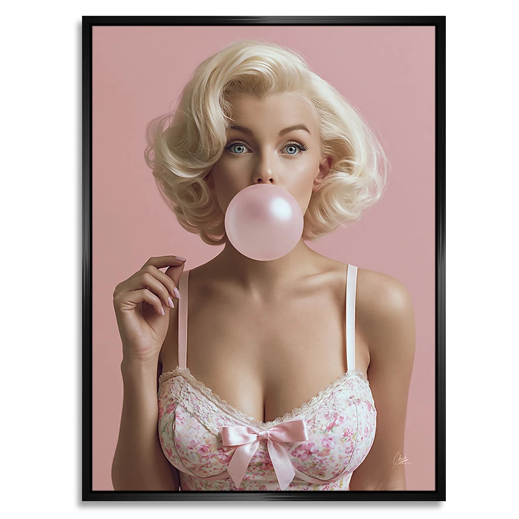 Marilyn Bubblegum Alu Dibond Wandbild