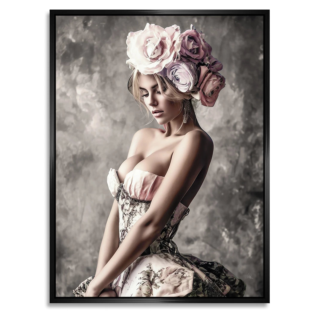 Rosen Dame Alu Dibond Wandbild