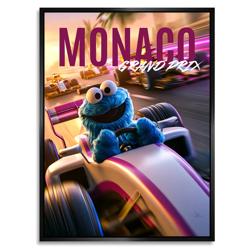 Krümelmonster Grand Prix Alu Dibond Wandbild