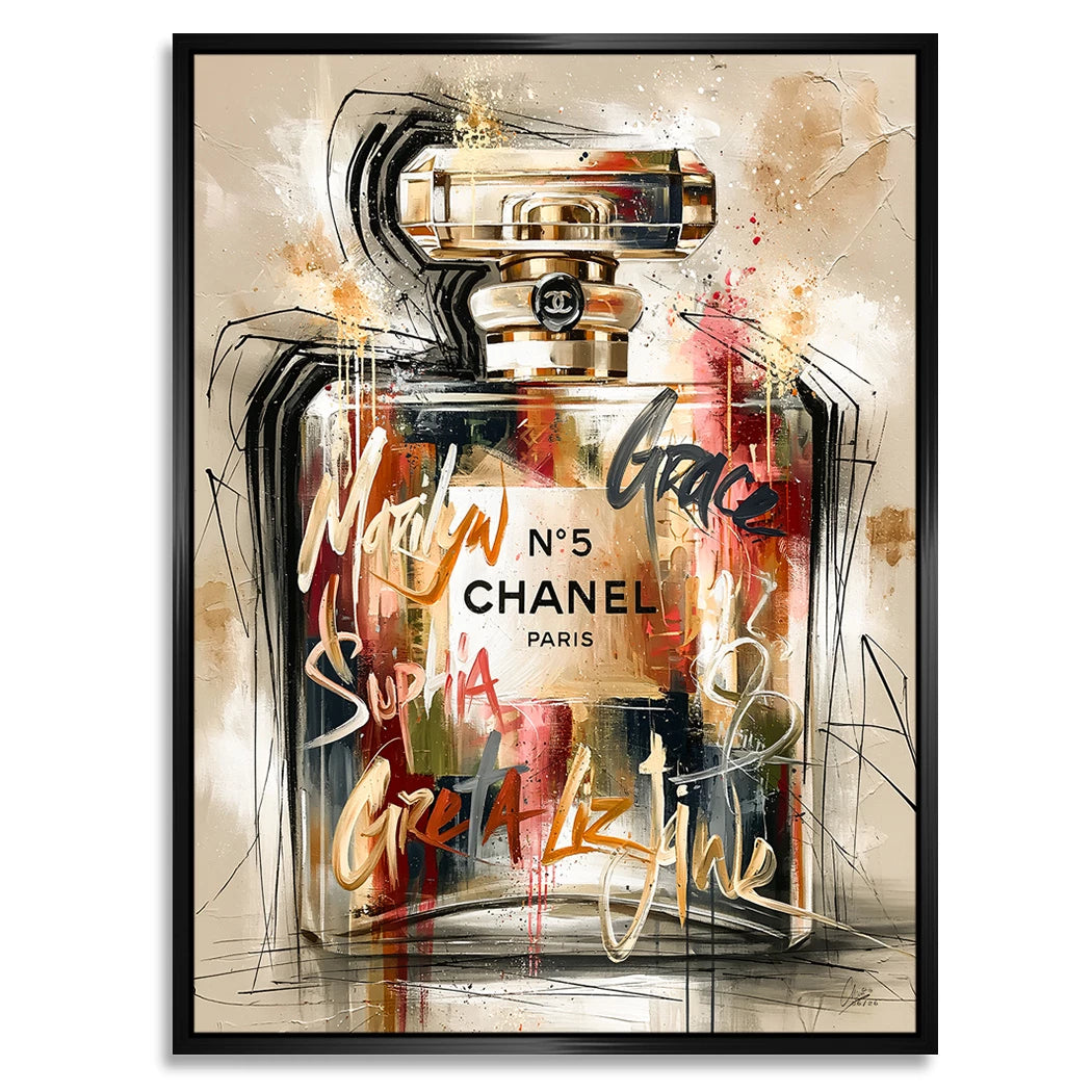 Chanel Graffiti Alu Dibond Wandbild