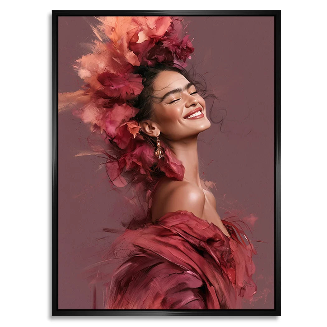 Frida Kahlo Rosenrausch Alu Dibond Wandbild