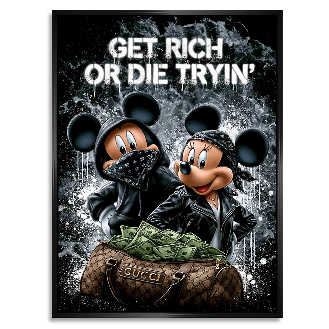 Micky Minnie Hustle Alu Dibond Wandbild