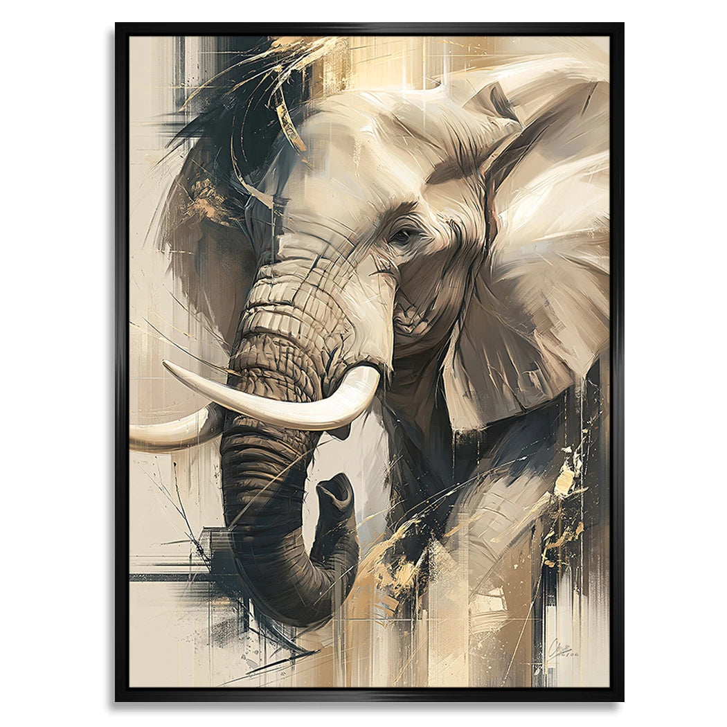 Goldener Elefant Alu Dibond Wandbild