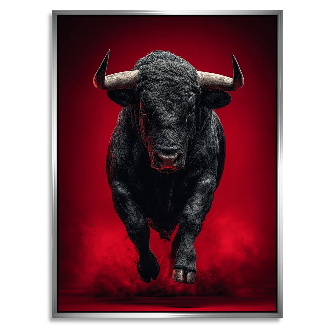 Schwarzer Stier Alu Dibond Wandbild