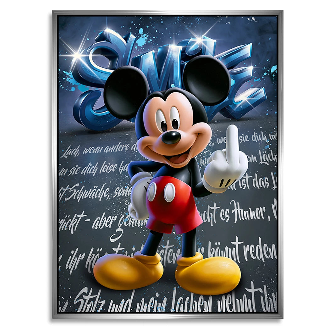 Micky Lacht Alu Dibond Wandbild