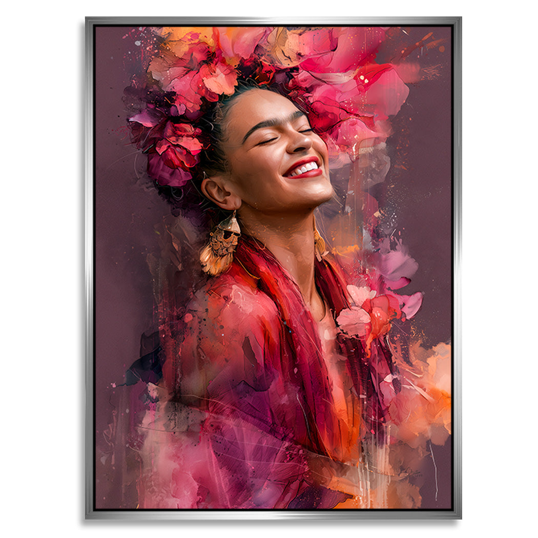 Frida Kahlo Blütenzauber Alu Dibond Wandbild