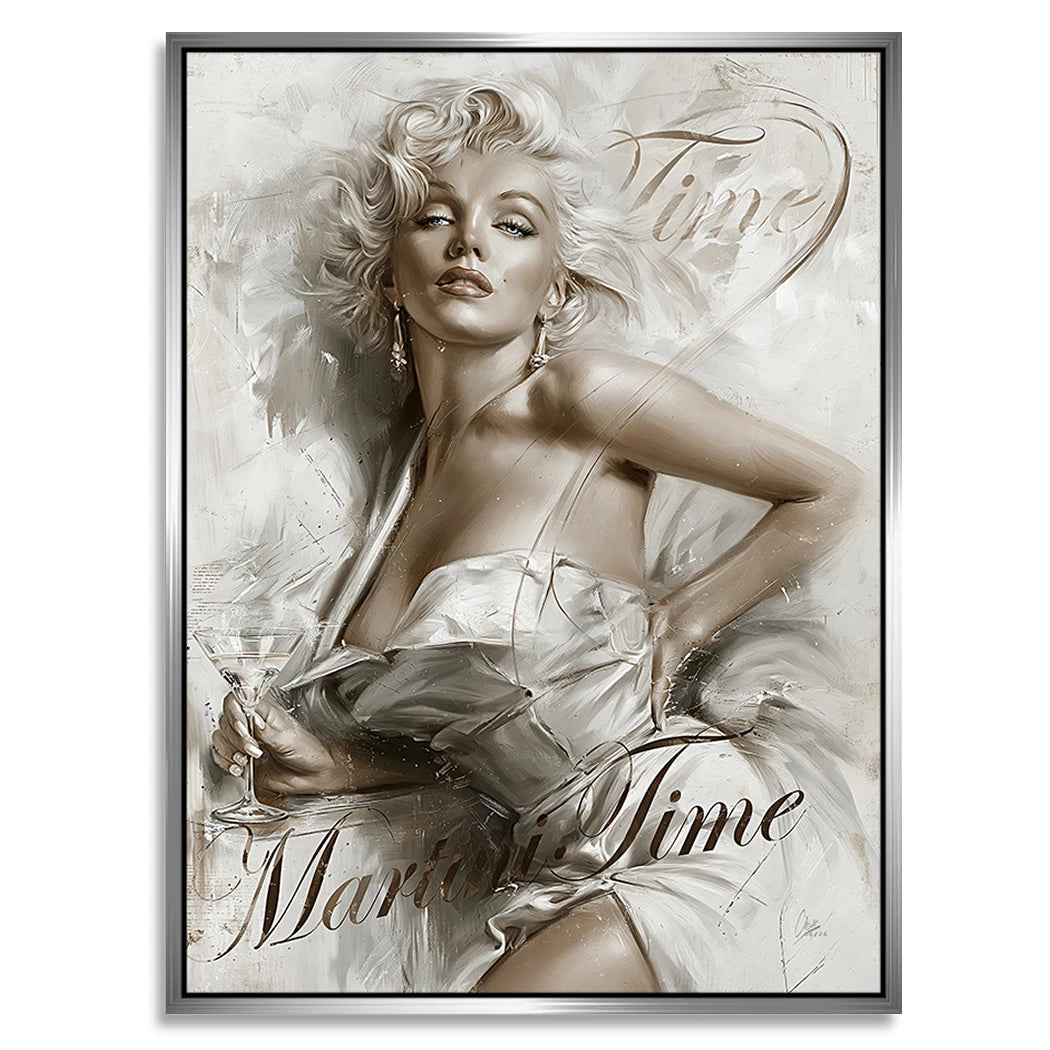 Marilyn Monroe Martini Time Alu Dibond Wandbild
