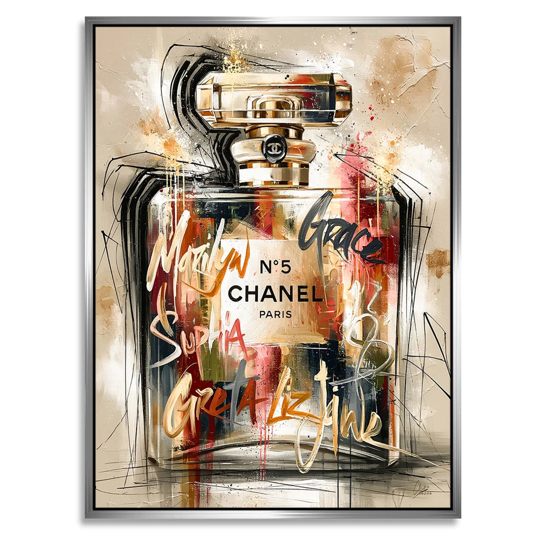 Chanel Graffiti Alu Dibond Wandbild