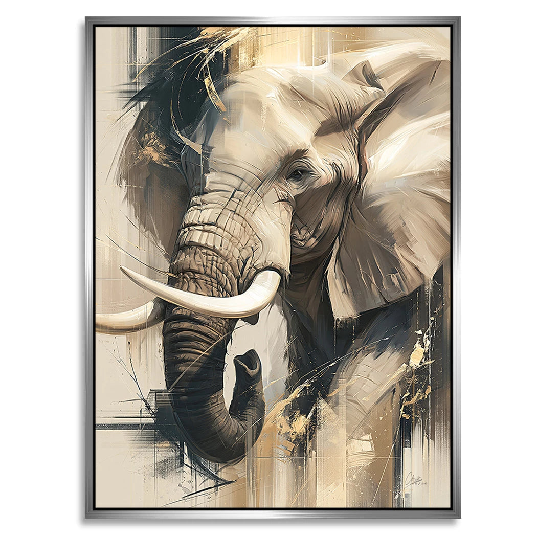 Goldener Elefant Alu Dibond Wandbild