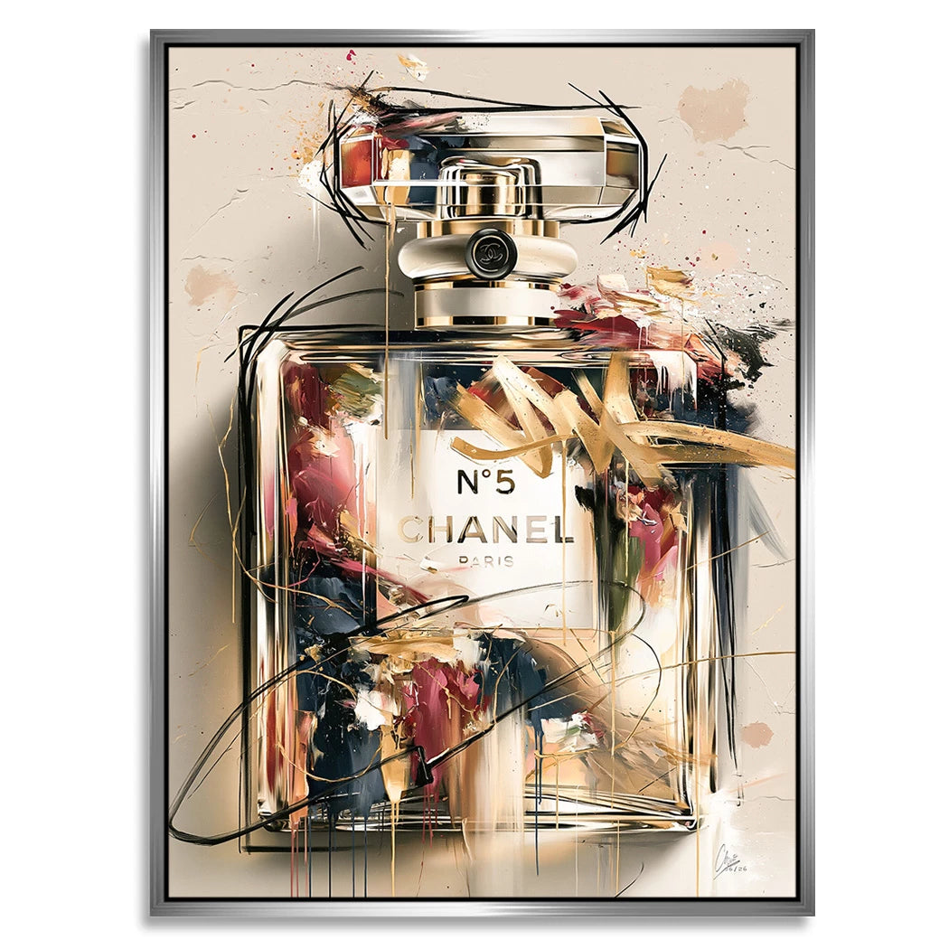 Chanel Goldflakon Alu Dibond Wandbild