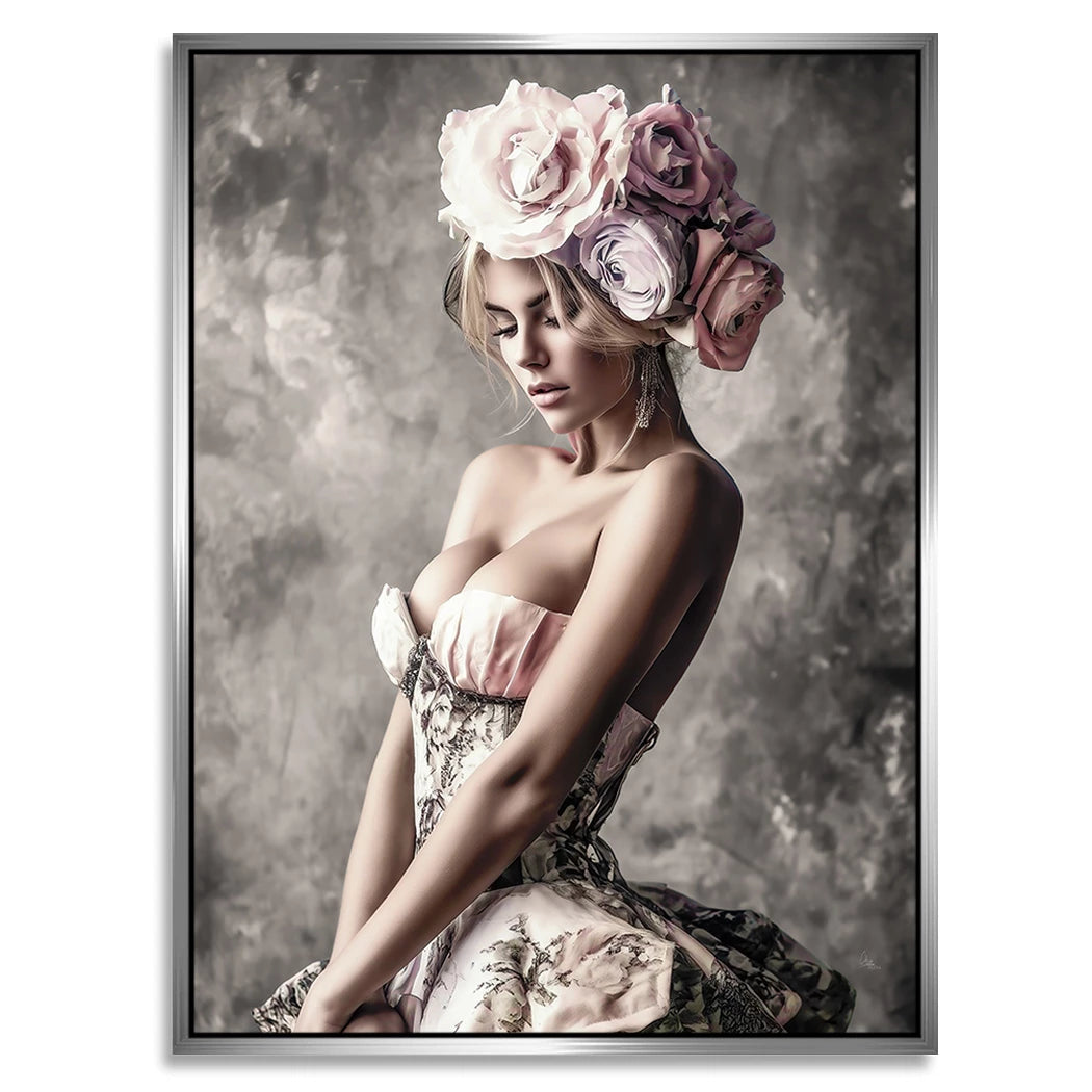 Rosen Dame Alu Dibond Wandbild