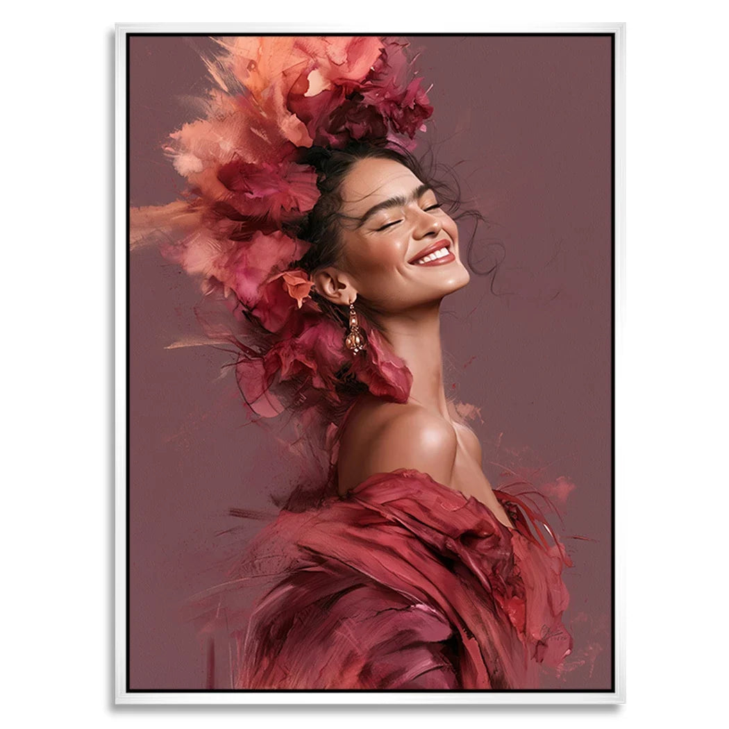 Frida Kahlo Rosenrausch Alu Dibond Wandbild