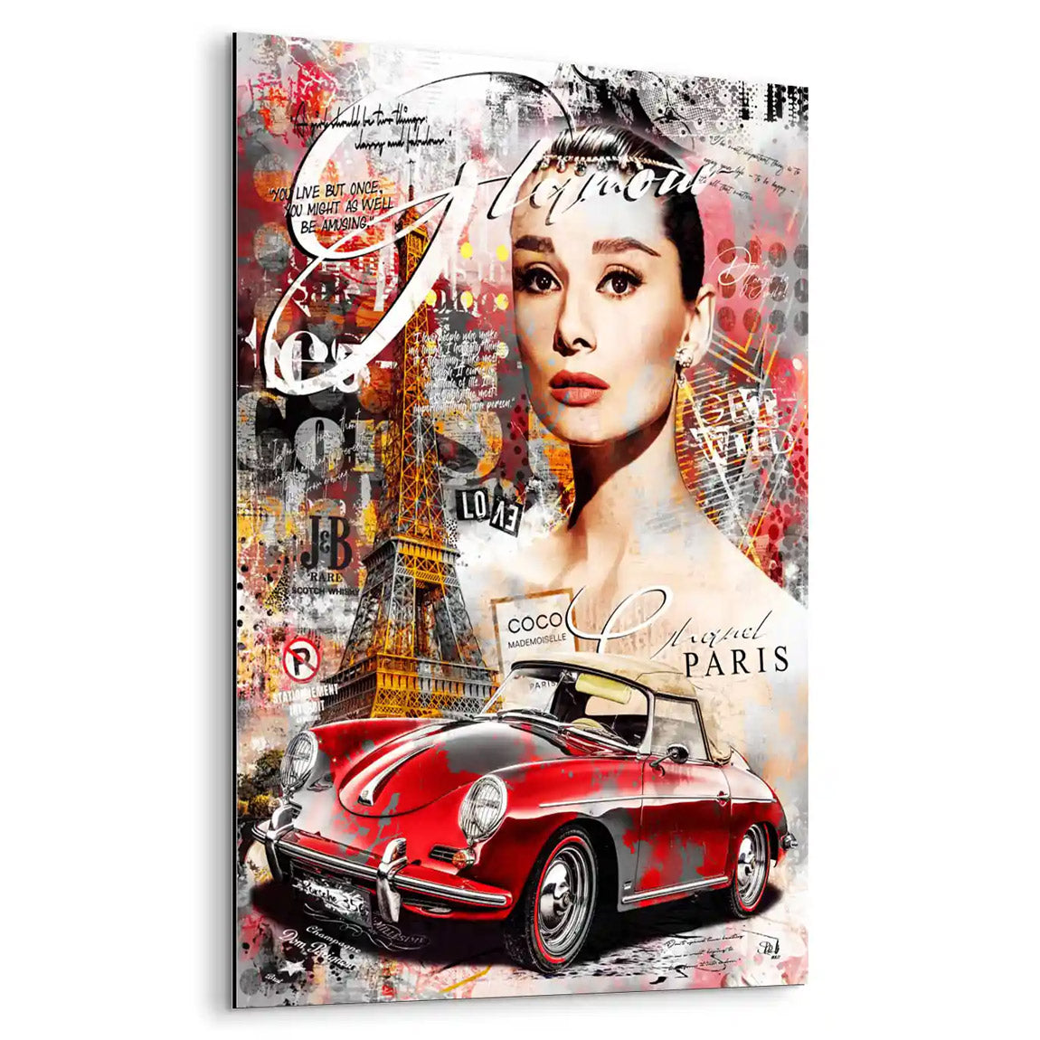 Audrey Porsche Pop Art AluDibond Bild INGALERIE