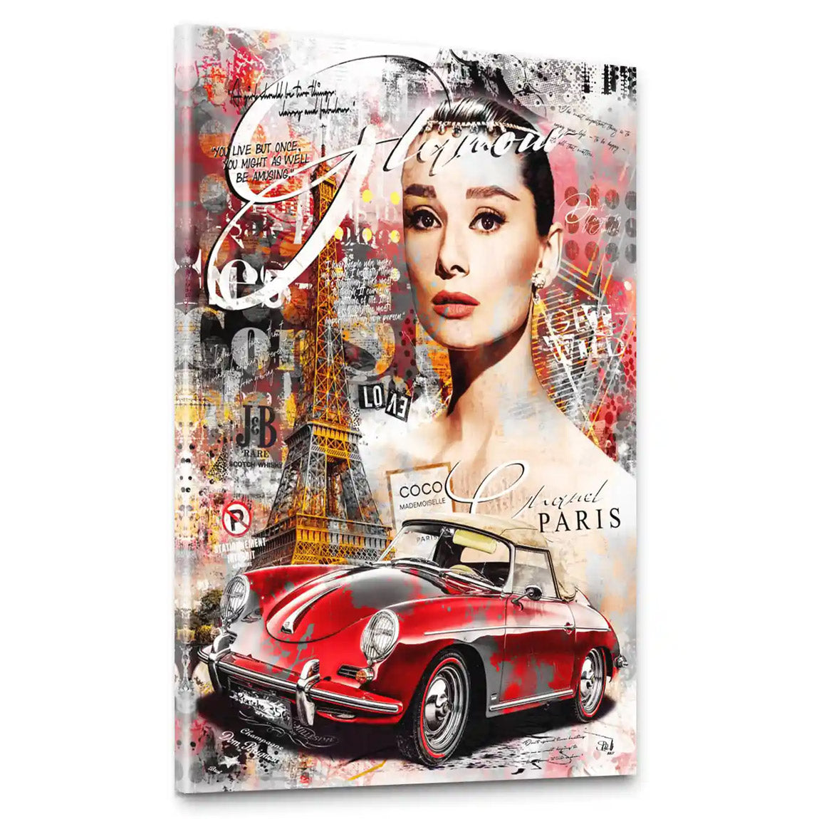 Audrey Porsche Pop Art Leinwand Bild INGALERIE