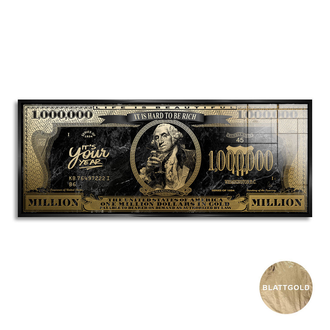 George Washingtons Goldmoment Blattgold Bild kunstgestalten-24