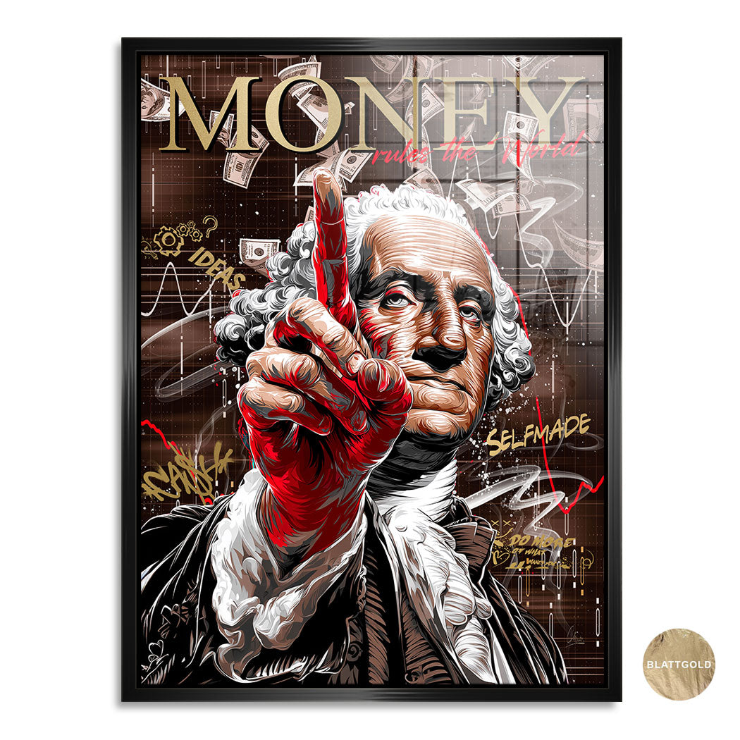 Money Rules The World Blattgold Bild kunstgestalten-24