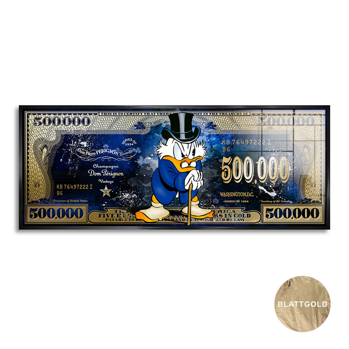 Dagobert Duck Scrooge Million Style Blattgold Bild kunstgestalten-24
