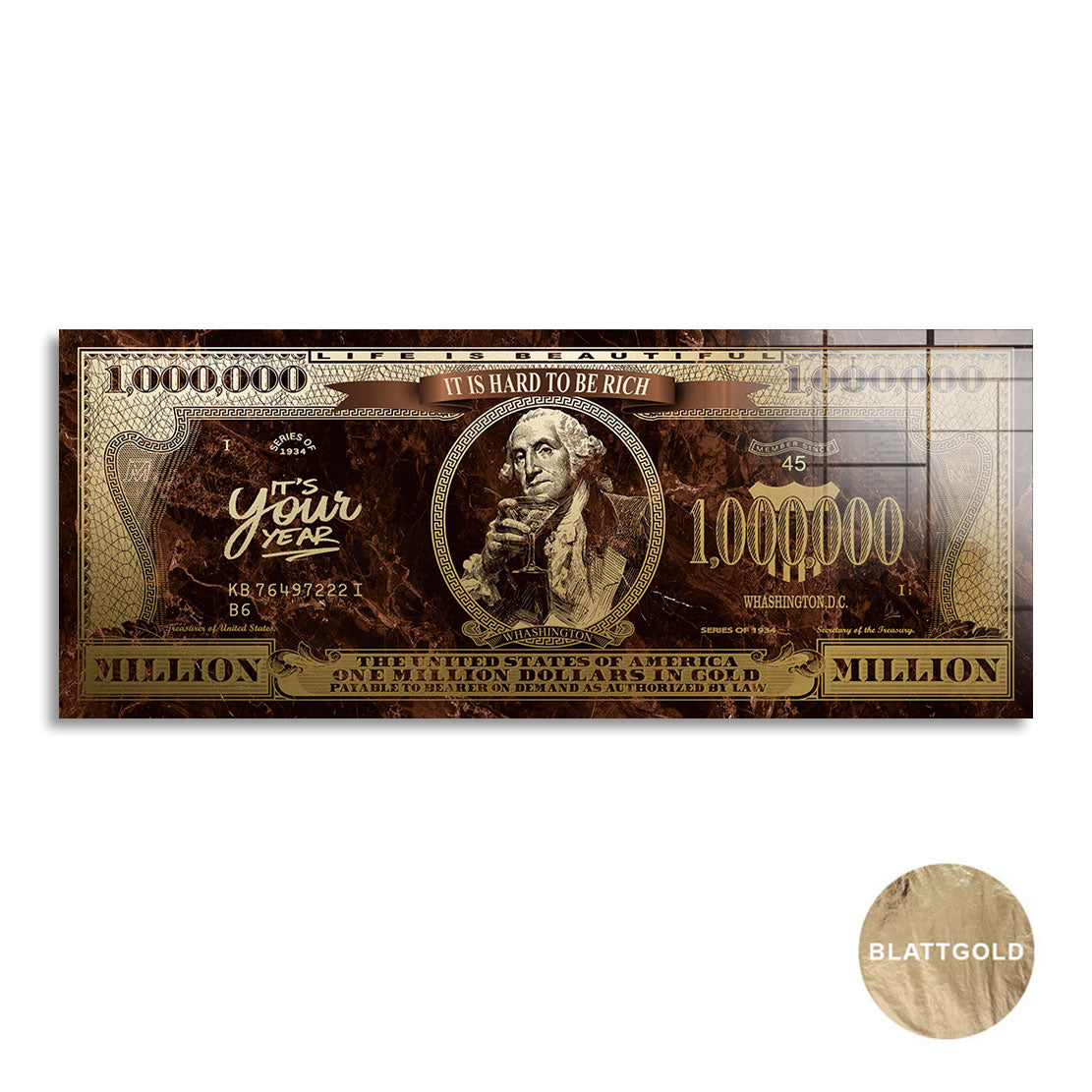 George Washington Retro Goldmoment Blattgold Bild kunstgestalten-24