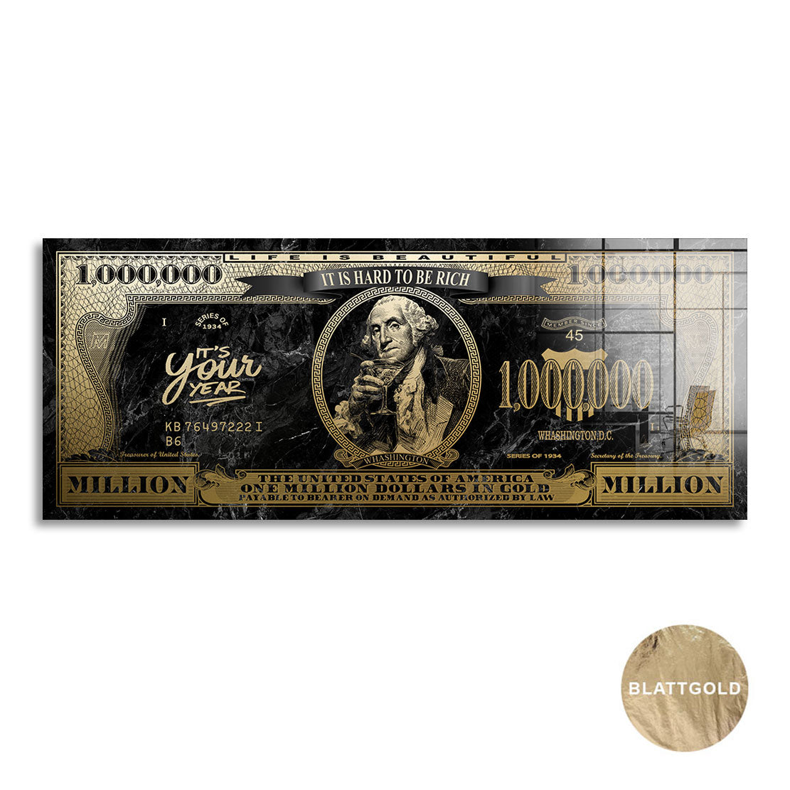 George Washingtons Goldmoment Blattgold Bild kunstgestalten-24