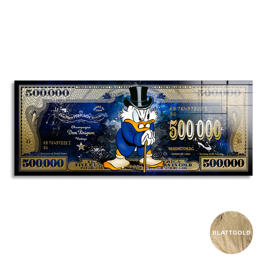 Dagobert Duck Scrooge Million Style Blattgold Bild kunstgestalten-24