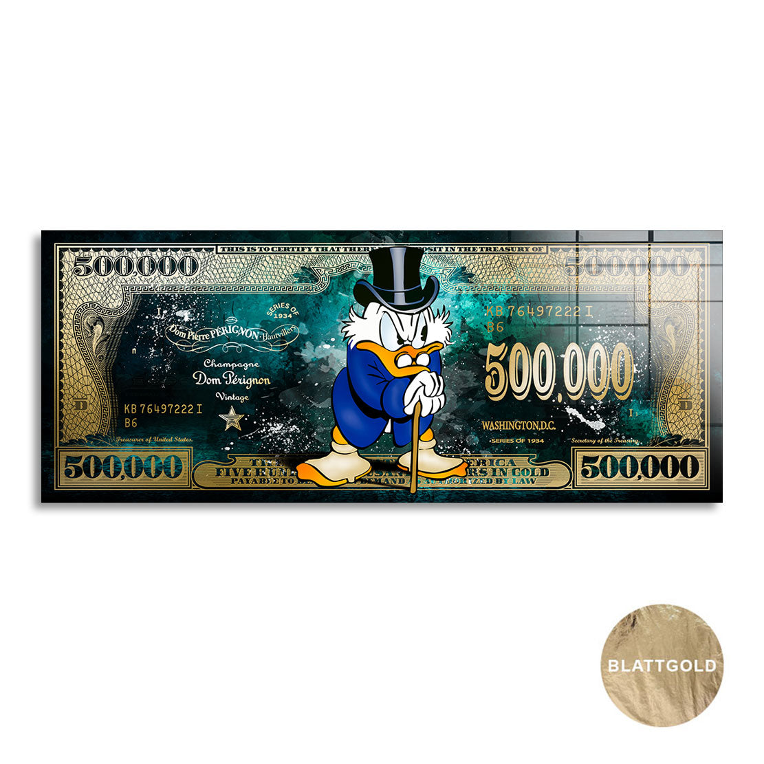 Dagobert Scrooge Royal Dollar Blattgold Bild kunstgestalten-24