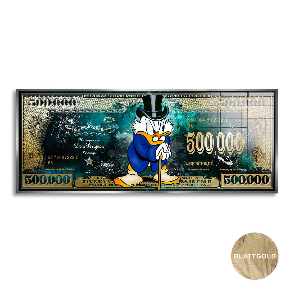 Dagobert Scrooge Royal Dollar Blattgold Bild kunstgestalten-24