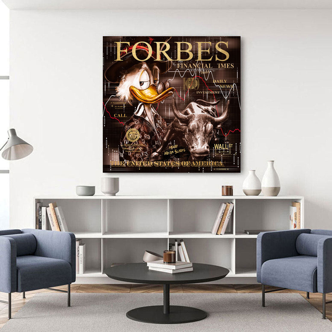 Blattgold Wandbild Dagobert Wallstreet-Style INGALERIE