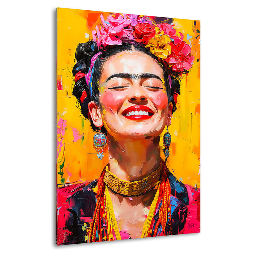 Frida Kahlo Lacht Alu Dibond Bild INGALERIE