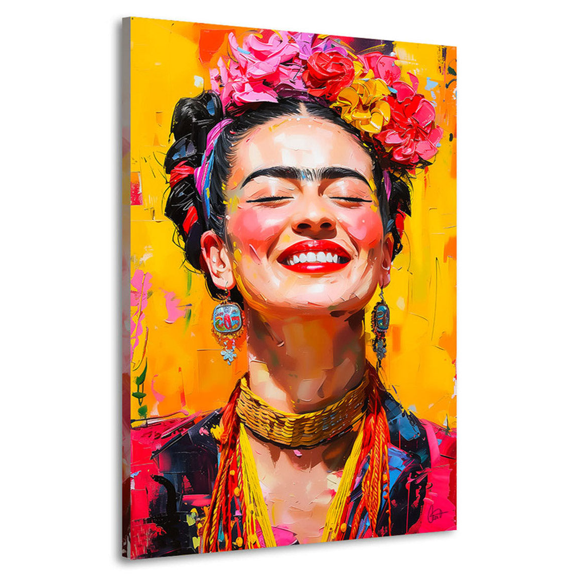 Frida Kahlo Lacht Leinwand Bild INGALERIE