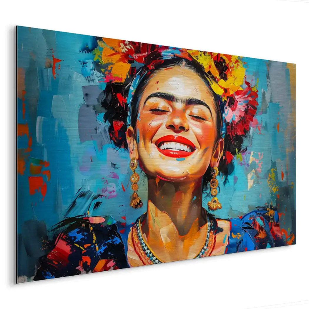 Lachende Frida Kahlo Nr.2 AluDibond Gebürstet INGALERIE