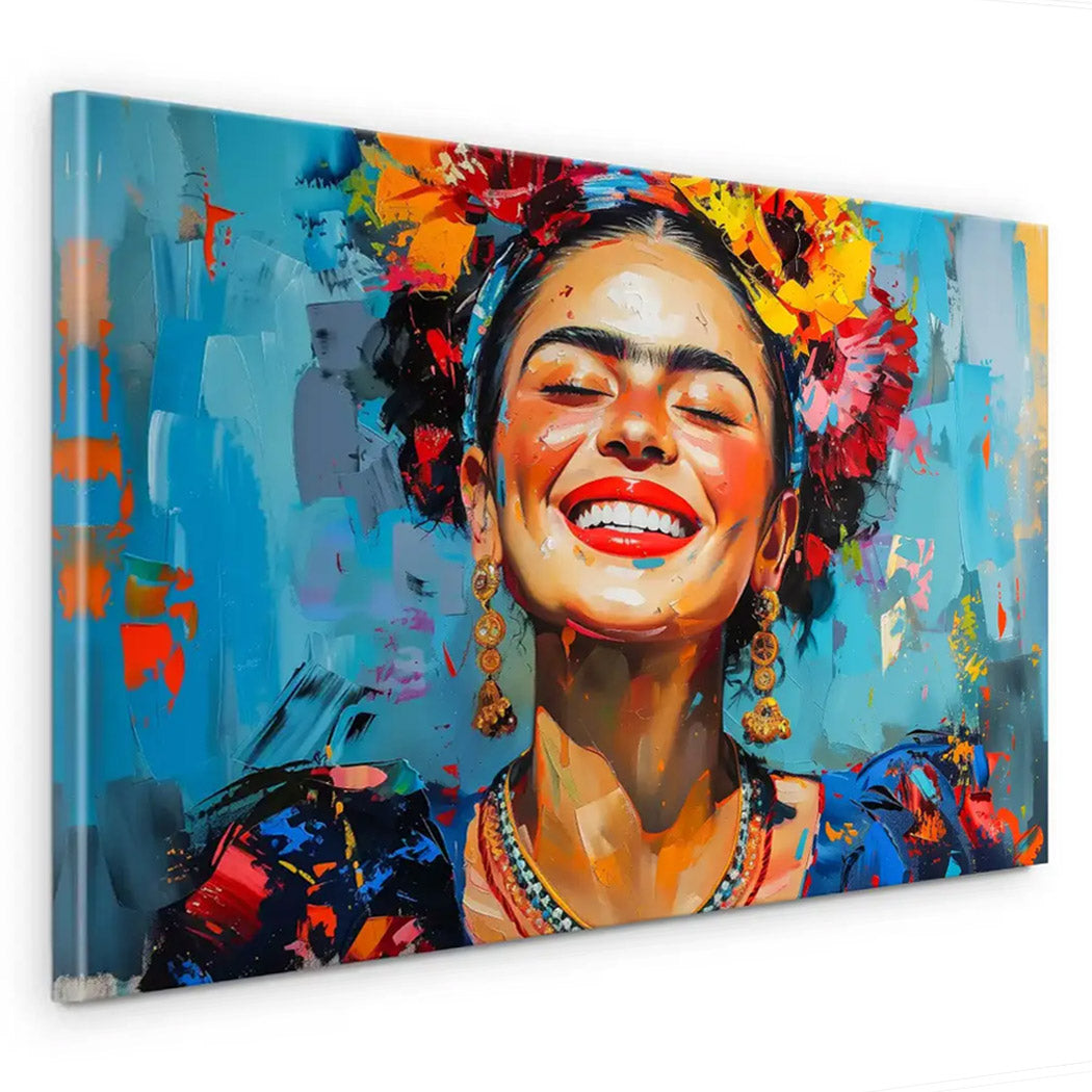 Lachende Frida Kahlo Nr.2 Leinwand Bild INGALERIE