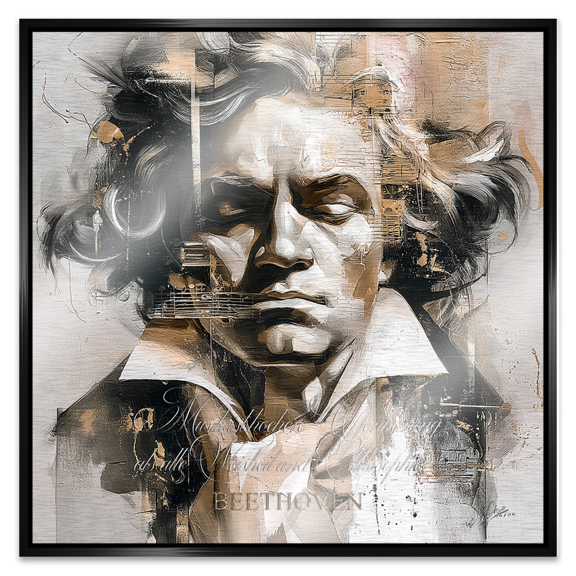 Beethoven Opus Aluminiumbild gebürstet