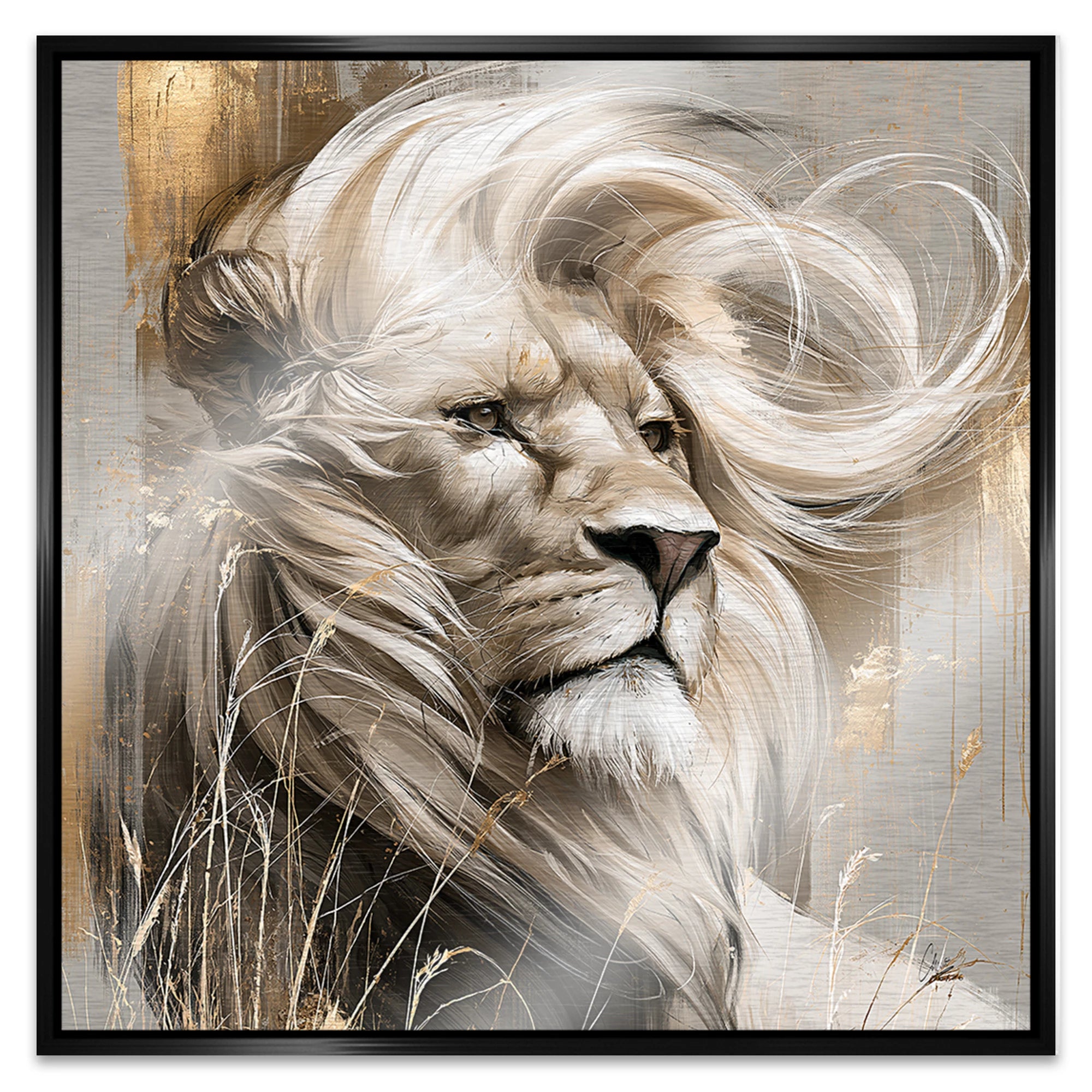 Silent Lion Aluminiumbild gebürstet