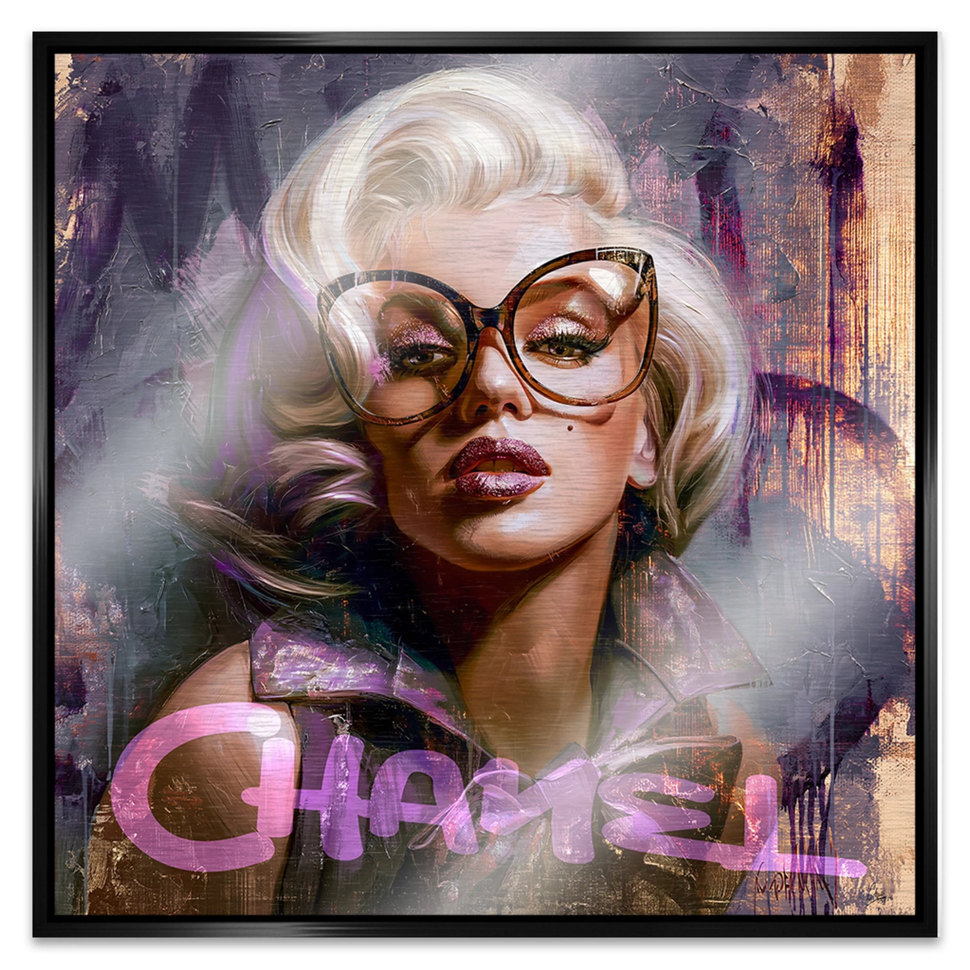 Monroe Chanel Chic Aluminiumbild gebürstet