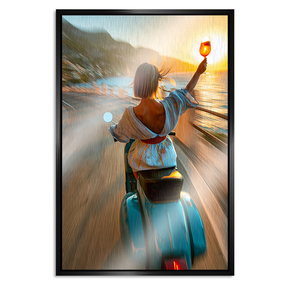 Vespa Dolce Vita Aluminiumbild gebürstet