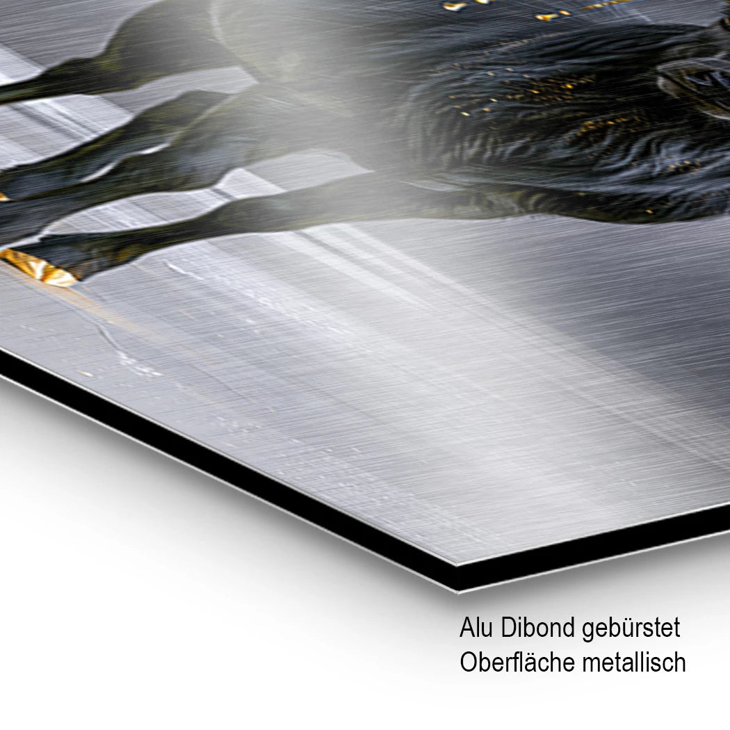 Hirsch Royal Aluminiumbild gebürstet